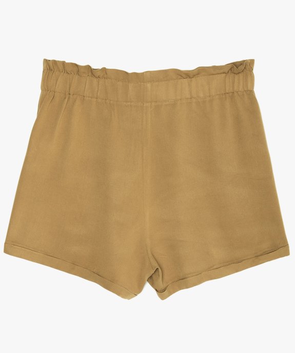 Short fille ample avec ceinture froncée et revers cousus vue3 - GEMO (JUNIOR) - GEMO