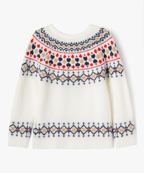 Pull de Noël avec touches pailletées fille vue3 - GEMO (ENFANT) - GEMO