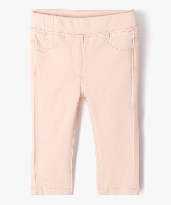 Pantalon bébé fille slim uni à taille élastiquée  vue1 - GEMO 4G BEBE - GEMO