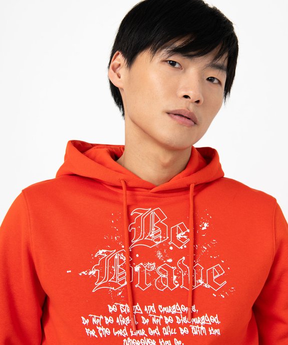 Sweat à capuche avec inscriptions homme vue5 - GEMO (HOMME) - GEMO