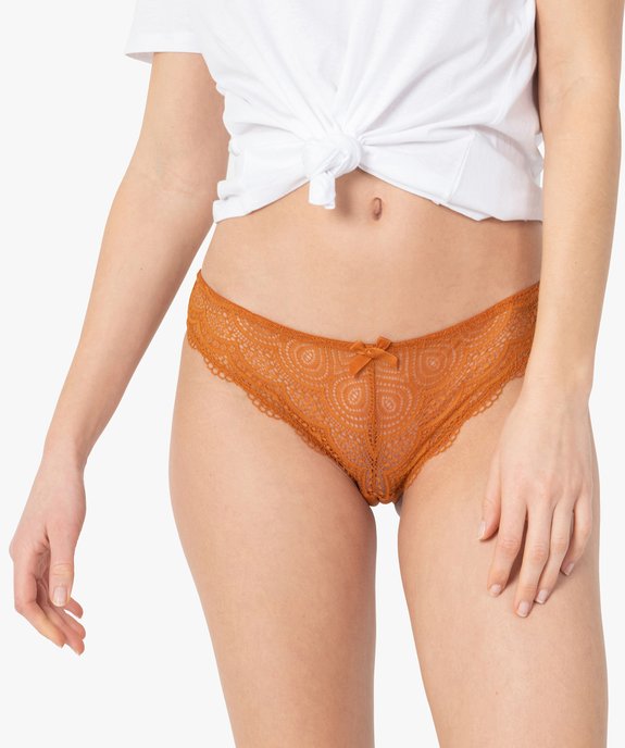 Culotte femme en microfibre et dentelle (lot de 2) vue1 - GEMO(HOMWR FEM) - GEMO