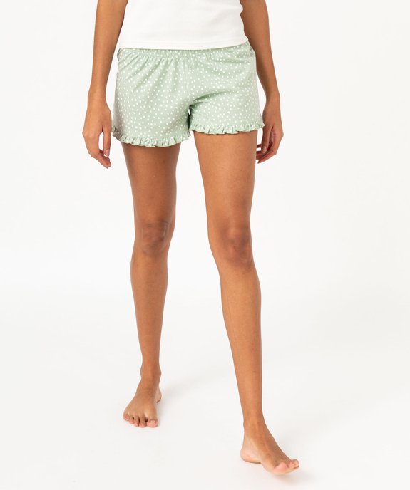 Short de pyjama avec finitions froncées femme vue3 - GEMO 4G FEMME - GEMO