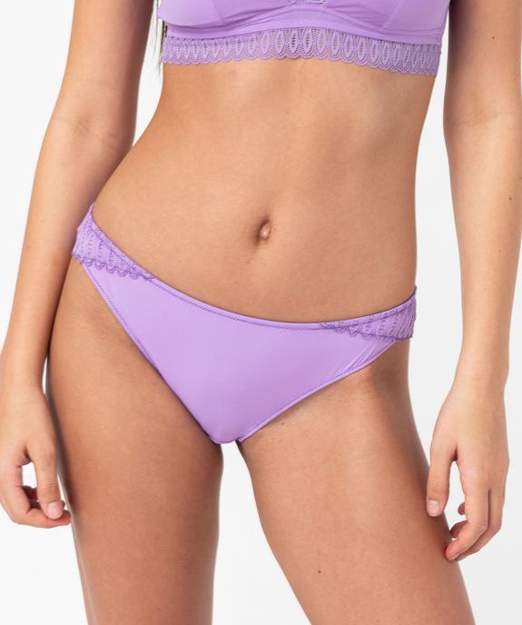 Culotte en dentelle et microfibre femme vue1 - GEMO 4G FEMME - GEMO