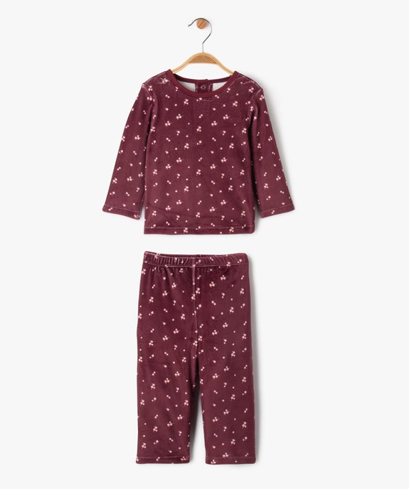 Pyjama en velours 2 pieces imprime bebe fille