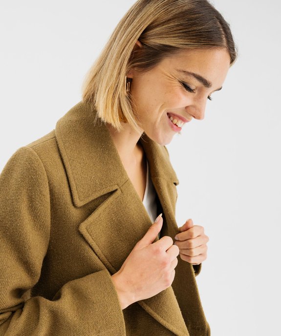 Manteau caban en laine à double boutonnage doré femme vue2 - GEMO(FEMME PAP) - GEMO