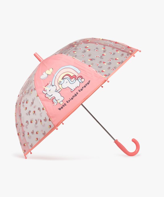 Parapluie bicolore à motifs arc-en-ciel fille vue1 - GEMO (ACCESS) - GEMO