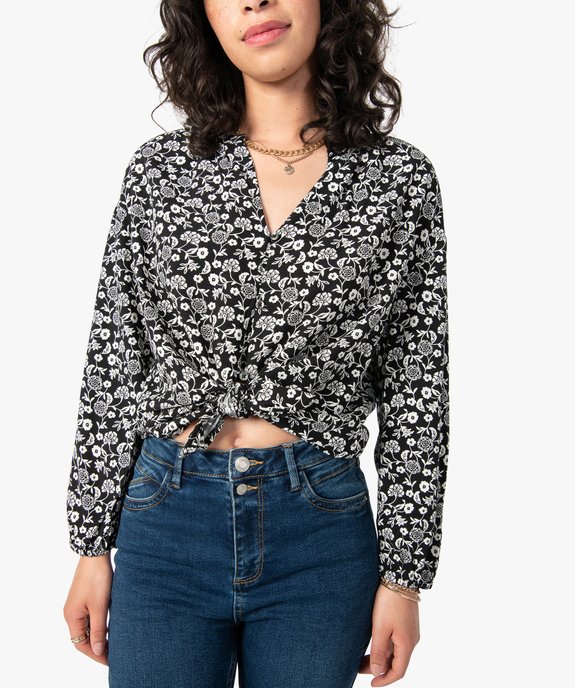 Blouse femme à manches longues à motifs fleuris vue5 - GEMO(FEMME PAP) - GEMO