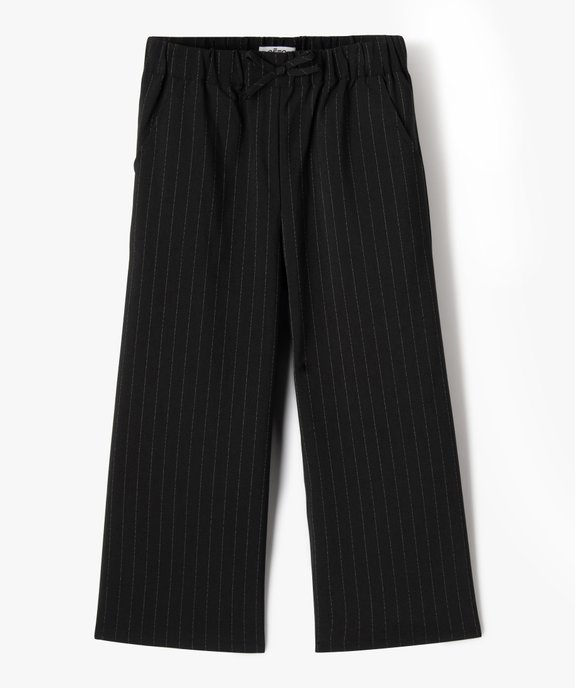 Pantalon large à fines rayures et taille élastiquée fille vue1 - GEMO (ENFANT) - GEMO