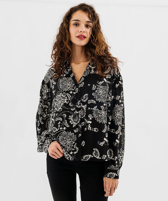 Chemise à motifs fleuris femme vue2 - GEMO 4G FEMME - GEMO