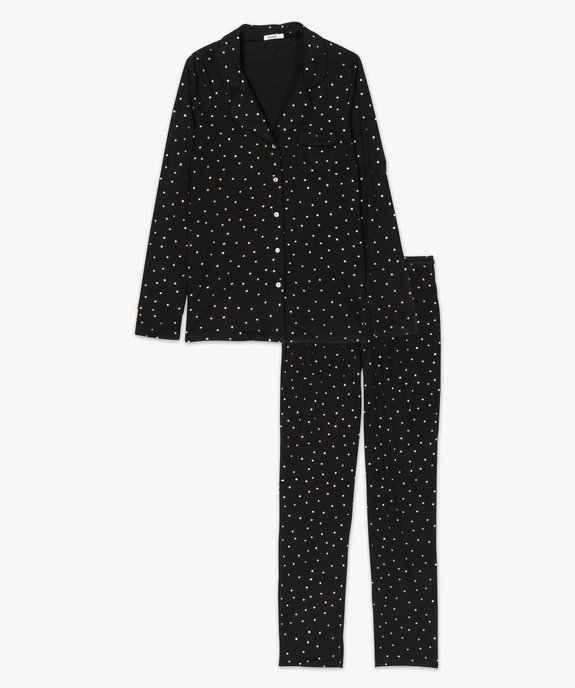 Pyjama deux pièces femme : chemise et pantalon vue4 - GEMO 4G FEMME - GEMO