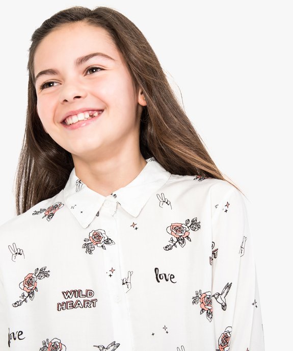 Chemise fluide à motifs vue1 - GEMO (JUNIOR) - GEMO