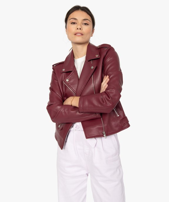 Blouson femme façon perfecto avec zips vue2 - GEMO(FEMME PAP) - GEMO