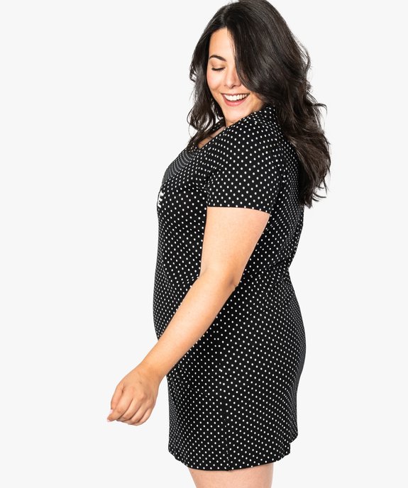 Chemise de nuit à manches courtes avec motifs femme grande taille vue3 - GEMO 4G FEMME - GEMO