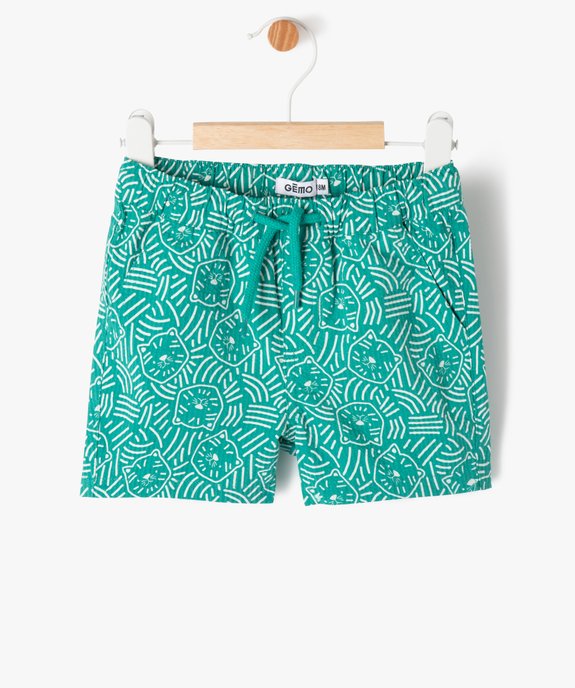 Short en coton gaufré à motifs bébé garçon vue1 - GEMO(BEBE DEBT) - GEMO