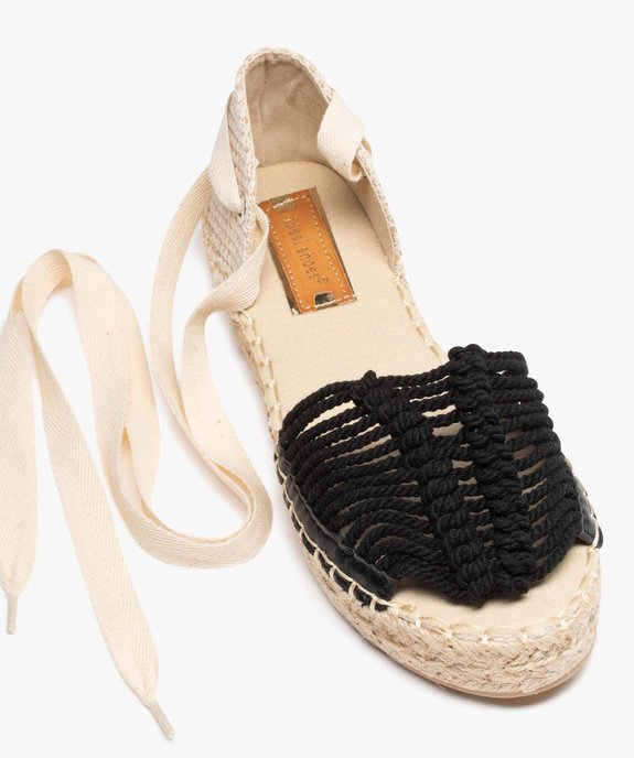 Sandales femme dessus en macramé avec rubans à nouer vue5 - SANS MARQUE - GEMO