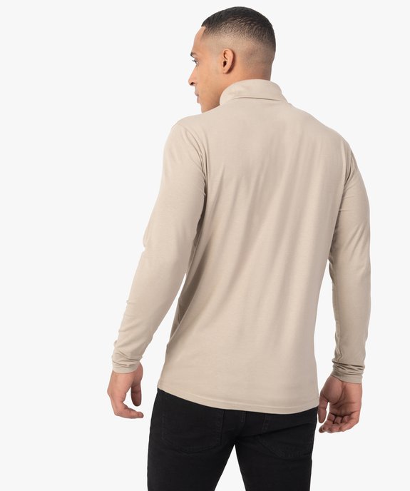 Tee-shirt homme à large col roulé coupe slim vue3 - GEMO (HOMME) - GEMO