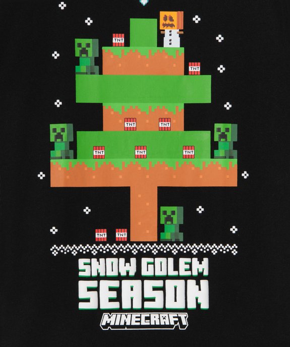 Tee-shirt à manches courtes de Noël avec motif sapin garçon - Minecraft vue3 - MINECRAFT - GEMO