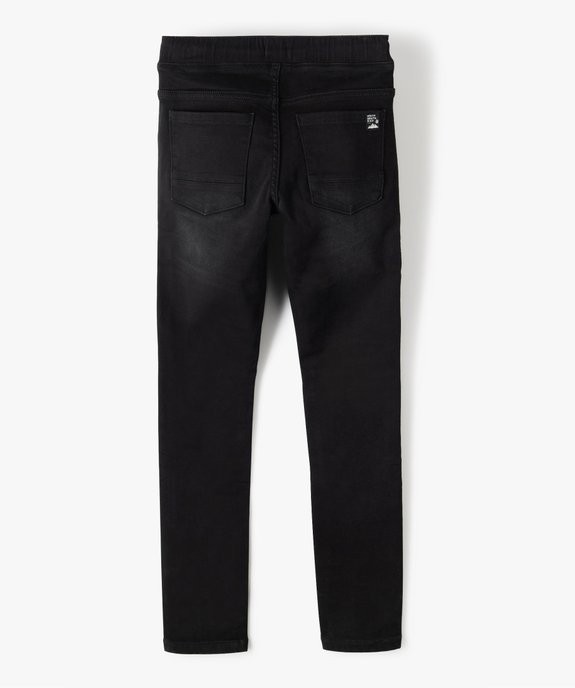 Jean garçon slim extensible à taille élastiquée et jeu de surpiqûres vue4 - GEMO (JUNIOR) - GEMO