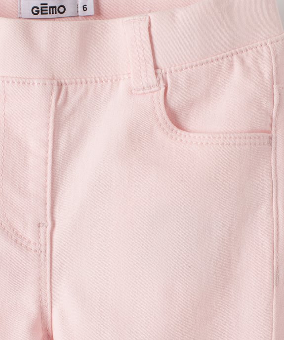 Pantalon skinny uni à taille élastiquée fille vue2 - GEMO 4G FILLE - GEMO