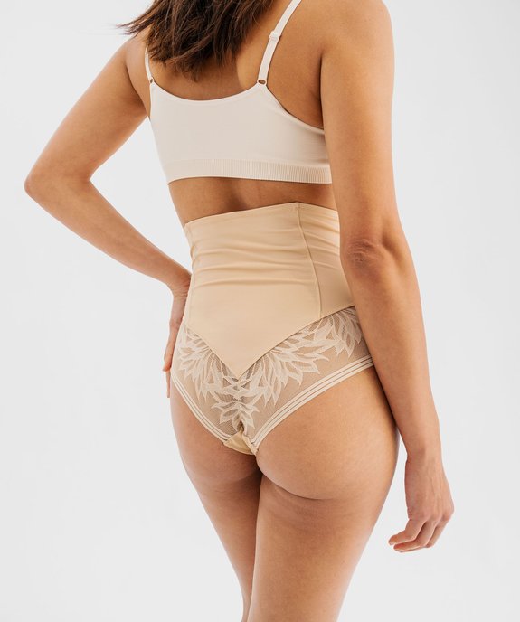 Culotte taille haute gainante en dentelle et microfibre femme vue6 - GEMO(HOMWR FEM) - GEMO