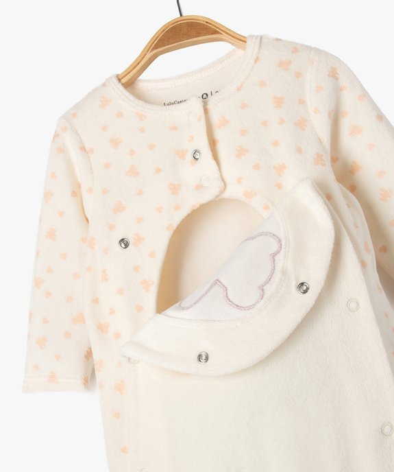 Pyjama en velours avec ouverture devant bébé - LuluCastagnette vue2 - LULUCASTAGNETTE - GEMO