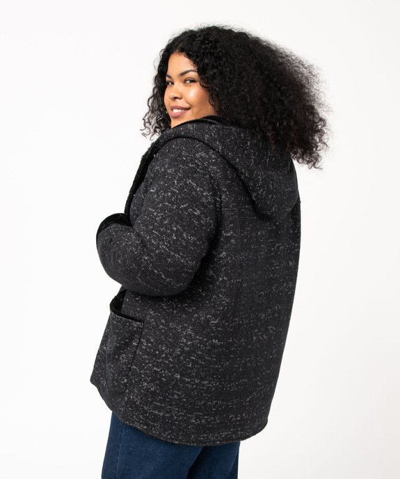 Manteau en maille bouclette et détails duveteux femme grande taille vue3 - GEMO (G TAILLE) - GEMO