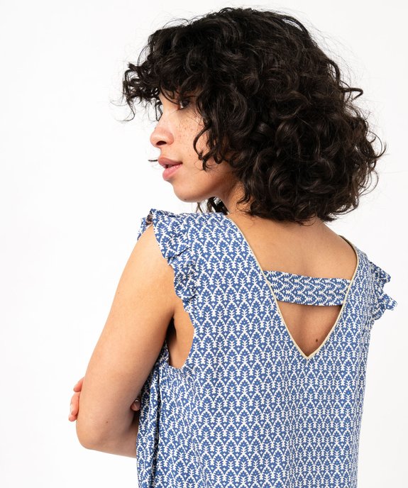 Blouse imprimée avec volants sur les épaules femme vue2 - GEMO 4G FEMME - GEMO