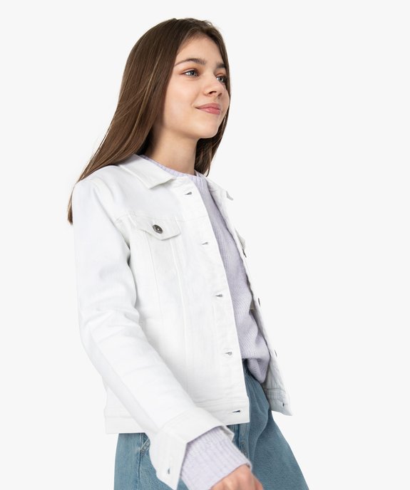 Veste en jean fille stretch vue1 - GEMO (JUNIOR) - GEMO