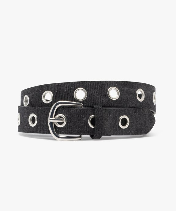 Ceinture aspect denim avec oeillets métalliques femme vue1 - GEMO (ACCESS) - GEMO