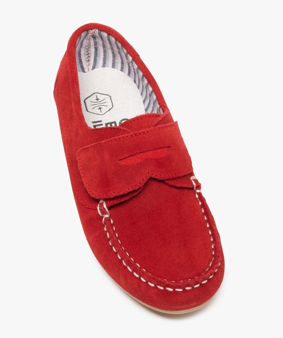 Mocassins garçon à scratch dessus cuir retourné uni vue5 - GEMO (ENFANT) - GEMO