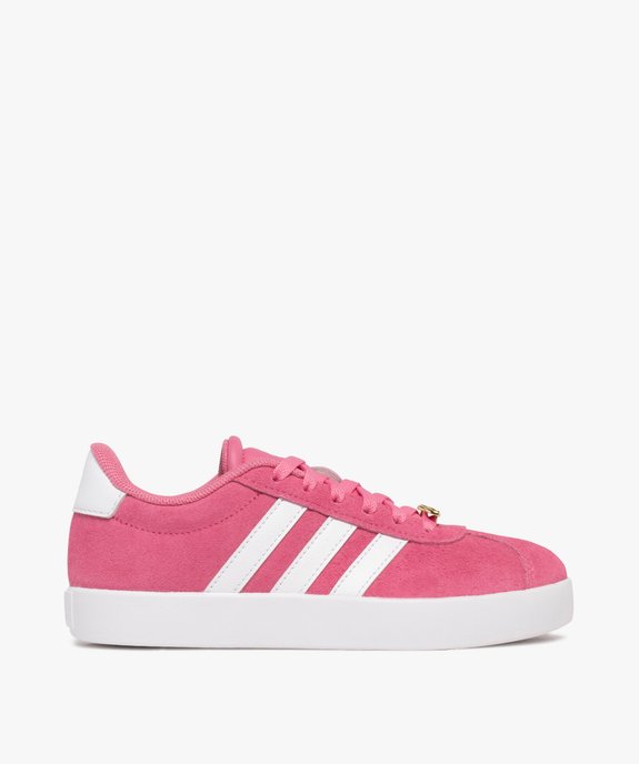 Baskets fille dessus en cuir suédé et à lacets avec bijou doré VL Court - Adidas vue1 - ADIDAS - GEMO