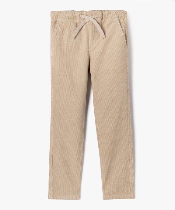 Pantalon chino en velours à taille élastiquée garçon vue1 - GEMO (ENFANT) - GEMO