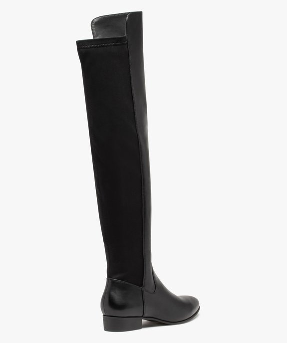 Bottes femme unies à talon plat et tige souple élastique vue4 - GEMO (CASUAL) - GEMO