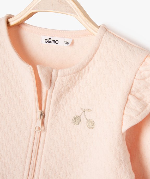 Sweat zippé avec volants sur les épaules bébé fille vue2 - GEMO(BEBE DEBT) - GEMO