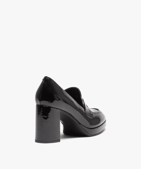 Mocassins femme vernis à talon haut  vue4 - GEMO(URBAIN) - GEMO