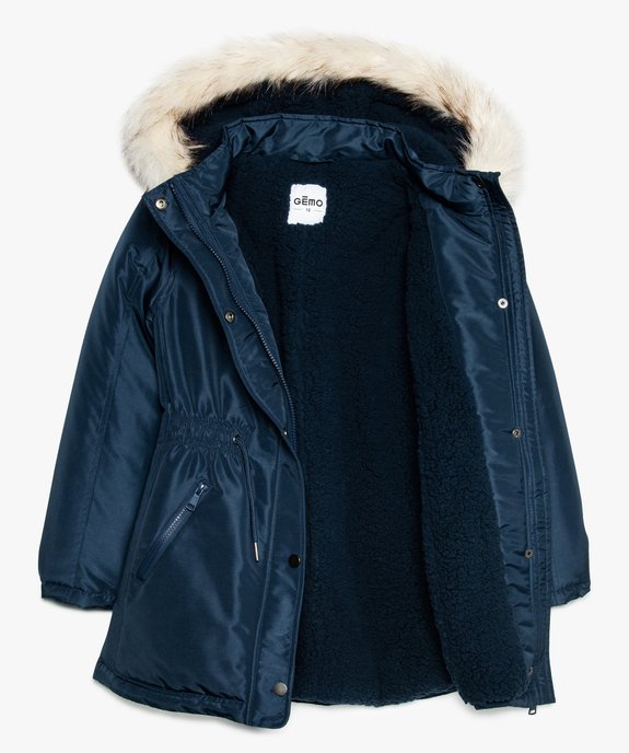 Manteau fille déperlant à capuche et doublure  vue2 - GEMO (JUNIOR) - GEMO