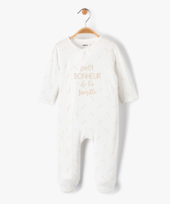 Pyjama bébé à ouverture croisée imprimé étoiles vue1 - GEMO(BB COUCHE) - GEMO