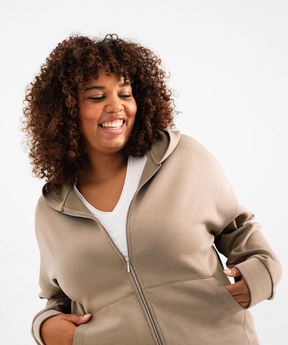 Sweat à capuche zippé femme grande taille vue2 - GEMO(FEMME PAP) - GEMO