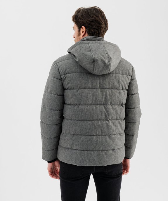 Blouson chiné à capuche amovible homme vue6 - GEMO 4G HOMME - GEMO