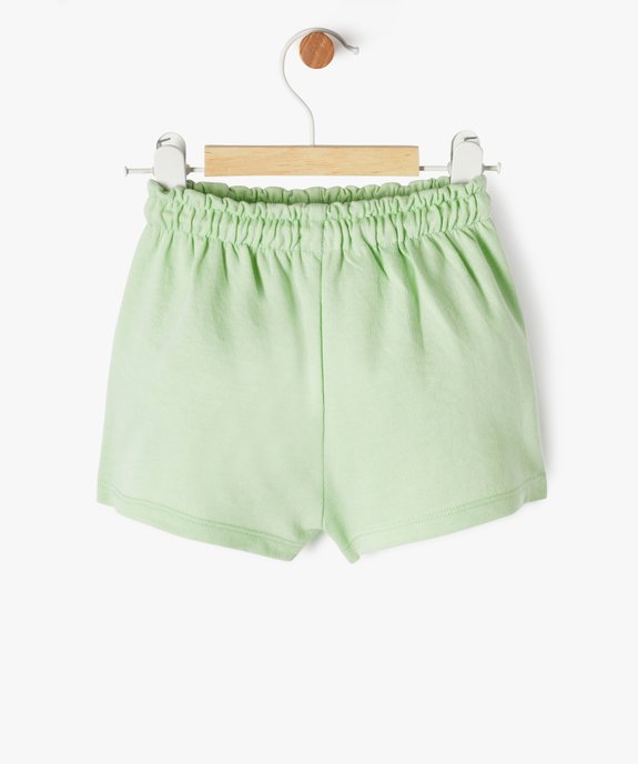 Short avec taille élastique froncée bébé fille vue3 - GEMO(BEBE DEBT) - GEMO