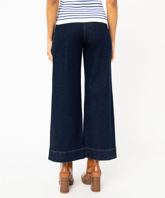 Jean « wide leg » taille haute avec poches plaquées femme vue3 - GEMO 4G FEMME - GEMO