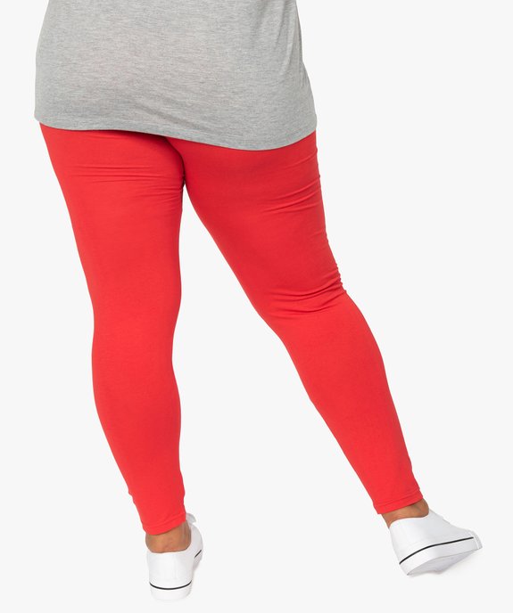 Legging femme grande taille uni en coton stretch vue3 - GEMO 4G GT - GEMO