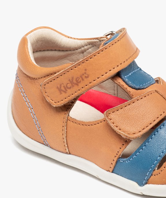 Chaussures premiers pas bébé garçon en cuir bicolore et à scratch -  Kickers vue6 - KICKERS - GEMO