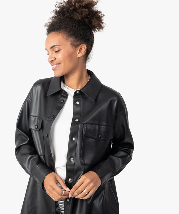 Veste femme forme chemise avec poches poitrine vue2 - GEMO(FEMME PAP) - GEMO