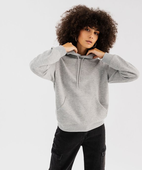 Sweat à capuche en molleton doux femme vue2 - GEMO(FEMME PAP) - GEMO