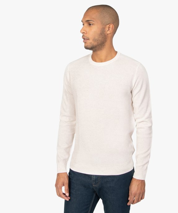 Pull homme en maille fantaisie avec col rond vue1 - GEMO (HOMME) - GEMO