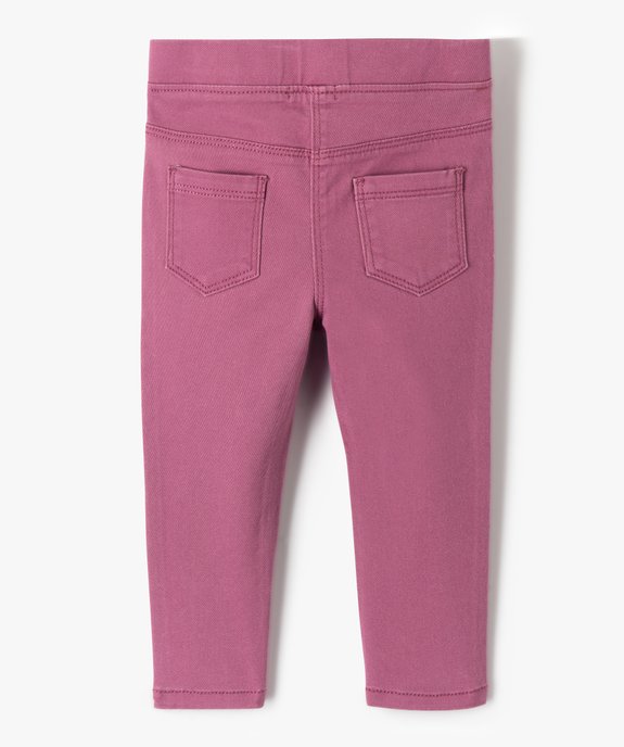 Pantalon bébé fille slim uni à taille élastiquée  vue3 - GEMO 4G BEBE - GEMO