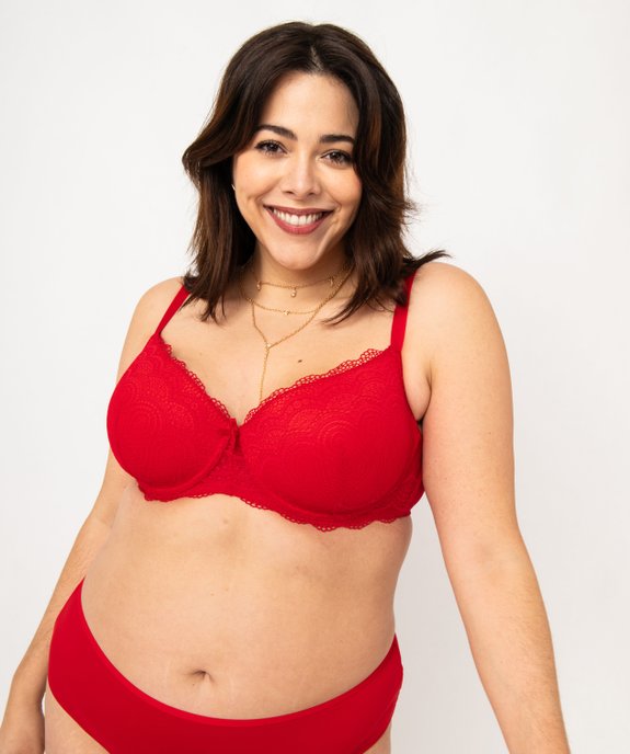 Soutien-gorge grande taille à armatures et coques fines  vue3 - GEMO(HOMWR FEM) - GEMO