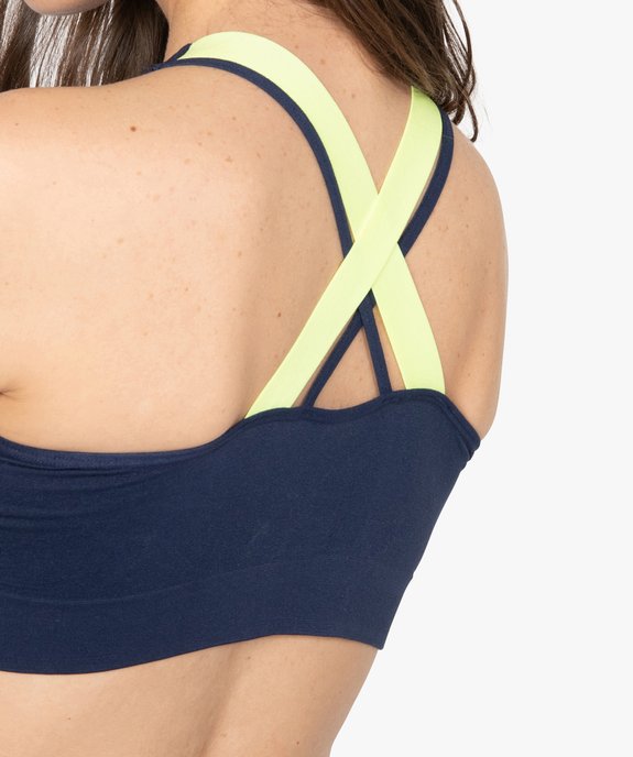 Brassière femme spéciale sport avec dos croisé - Reebok vue2 - REEBOK - GEMO