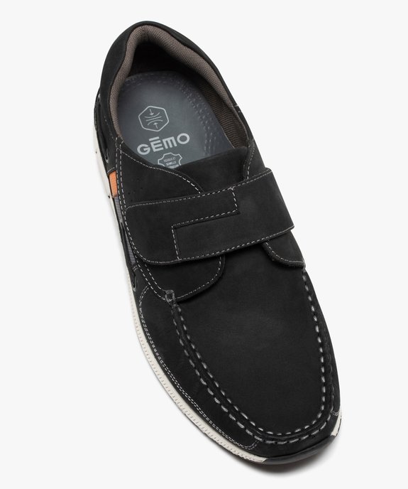 Chaussures bateau homme confort dessus en cuir uni et à scratch vue5 - G'FLEX GEMO FOR GOOD - GEMO